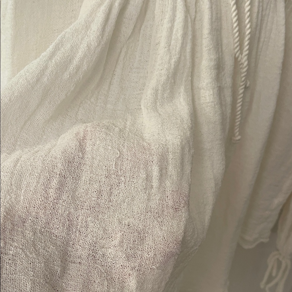 Jen's Pirate Booty Cream Romantic Cotton Blouse - Picture 6 of 13